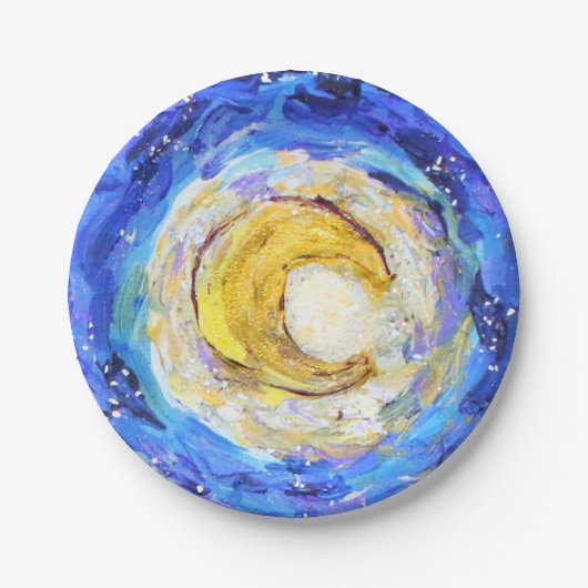 グリッタリームーン紙プレート ペーパープレート (正面)