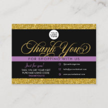 グリッターありがとうお客様のパッケージ挿入カード