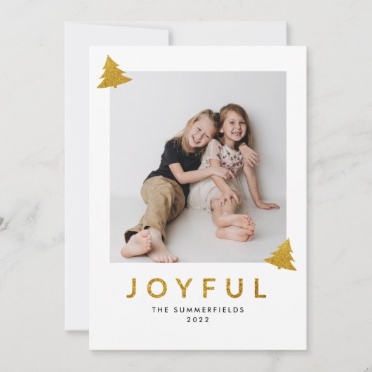 グリッターうれしそうな写真クリスマスホリデーカード (正面)