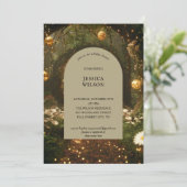 グリッターおとぎ話に魅了された森の赤ちゃんシャワー 招待状 (スタンド正面)