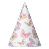 グリッターお洒落バタフライ子供の誕生日 パーティーハット (左)