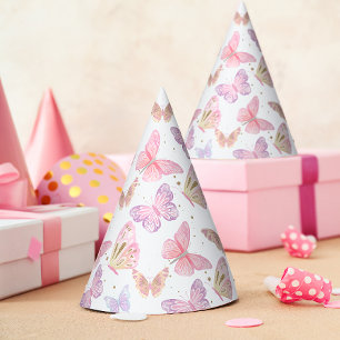 グリッターお洒落バタフライ子供の誕生日 パーティーハット