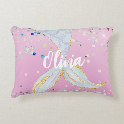 グリッターお洒落マーメイドビーチザシーアンダーザシー アクセントクッション (正面)