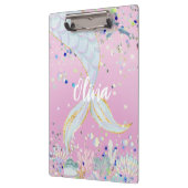 グリッターお洒落マーメイドビーチザシーアンダーザシー クリップボード (左)