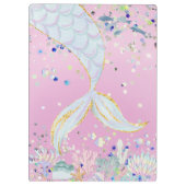 グリッターお洒落マーメイドビーチザシーアンダーザシー クリップボード (裏面)