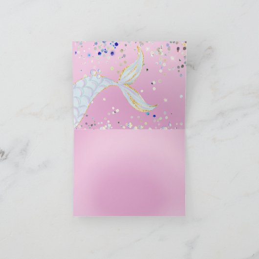 グリッターお洒落マーメイドビーチザシーアンダーザシー サンキューカード (内部)