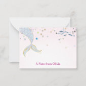 グリッターお洒落マーメイドビーチザシーアンダーザシー ノートカード (正面)