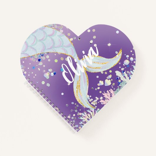 グリッターお洒落マーメイドビーチザシーアンダーザシー ノートブック (正面)