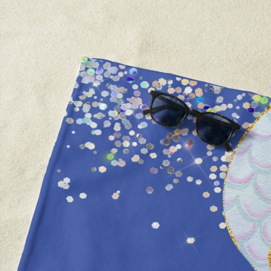 グリッターお洒落マーメイドビーチザシーアンダーザシー ビーチタオル (インサイチュ)