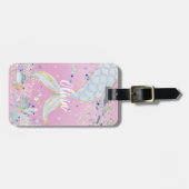 グリッターお洒落マーメイドビーチザシーアンダーザシー ラゲッジタグ (正面横)