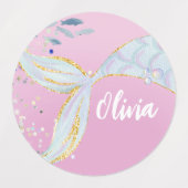 グリッターお洒落マーメイドビーチザシーアンダーザシー ラベル (デザイン2)