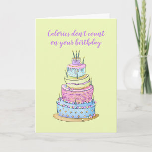 グリッターお誕生日ケーキカロリーは計算されない カード