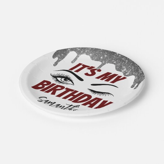 グリッターかわいい誕生日18日 | 21日 |第30回 | 50th ペーパープレート (アングル)