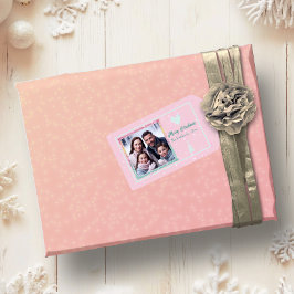 グリッターかわいらしピンククリスマスギフトラベル ギフトタグ