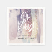 グリッターが赤ちゃんシャワーパーティーに輝く スタンダードカクテルナプキン (正面)