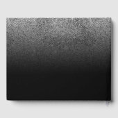 グリッターきらめくシルバー結婚の書道 ゲストブック (裏面)