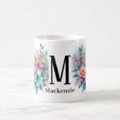 グリッターきらめくハエレガントンミンバードモノグラム コーヒーマグカップ (中央)