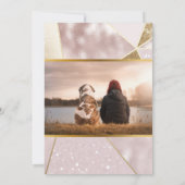 グリッターきらめくバラピンク金ゴールド幾何パーティー 招待状 (裏面)