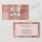 グリッターきらめくバラ金ゴールドダイヤモンドモノグラム 名刺 (正面/裏面)