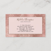 グリッターきらめくバラ金ゴールドダイヤモンドモノグラム 名刺 (裏面)