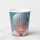 グリッターきらめくホットエアバルーン赤ちゃんシャワー 紙コップ (正面)