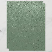 グリッターきらめく紙グリーンスクラップブック紙 (正面/裏面)