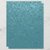 グリッターきらめく紙ターコイズスクラップブック紙 (正面/裏面)