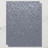 グリッターきらめく紙銀スクラップブック紙 (正面/裏面)