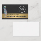 グリッターきらめく |モデルのポーズ |ファッション 名刺 (正面/裏面)