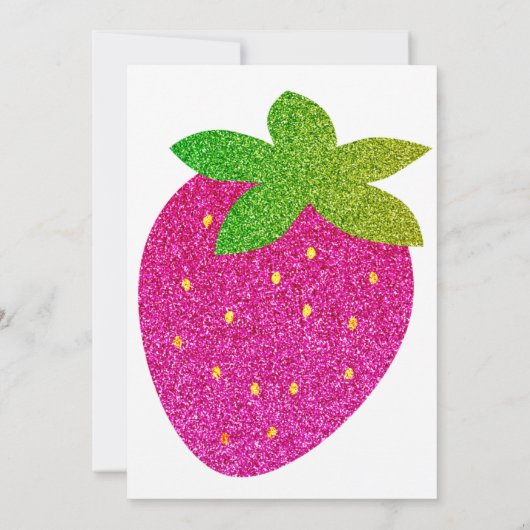 グリッターきらめくY2Kピンクストロベリー1st誕生日 招待状 (裏面)