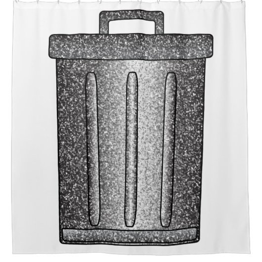 グリッターごみ箱 シャワーカーテン (正面)