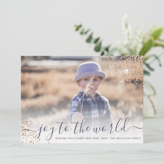 グリッターで新年の写真を撮る シーズンカード (スタンド正面)