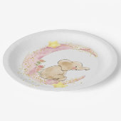 グリッターで月に象 ペーパープレート (アングル)