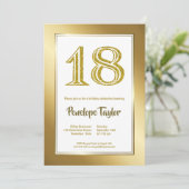 グリッターとゴールドの18歳誕生日パーティー 招待状 (スタンド正面)