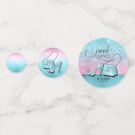 グリッターとシャインキンセアニェラティール（緑がかった色）/ピンクID701 コンフェッティ (裏面)