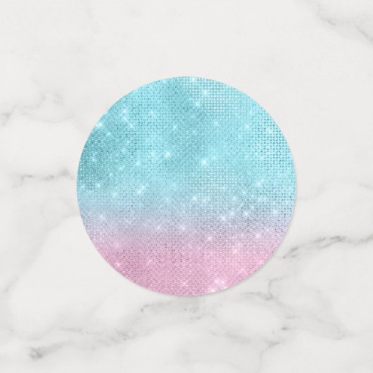 グリッターとシャインキンセアニェラティール（緑がかった色）/ピンクID701 コンフェッティ (スモール正面)