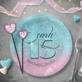 グリッターとシャインキンセアニェラティール（緑がかった色）/ピンクID701 ペーパープレート