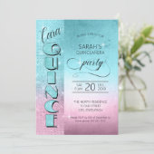 グリッターとシャインキンセアニェラティール(緑がかった色)/ピンクID701 招待状 (スタンド正面)