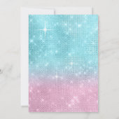 グリッターとシャインキンセアニェラティール(緑がかった色)/ピンクID701 招待状 (裏面)