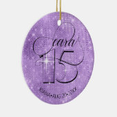 グリッターとシャインキンセアニェラバイオレットID701 セラミックオーナメント (右)