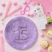 グリッターとシャインキンセアニェラバイオレットID701 ペーパープレート (パーティー)