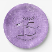 グリッターとシャインキンセアニェラバイオレットID701 ペーパープレート (正面)