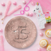 グリッターとシャインキンセアニェラバラ金ゴールドID701 ペーパープレート (パーティー)