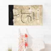 グリッターとシャインキンセアニェラブラック/金ゴールドVrt ID701 横断幕 (インサイチュ)