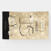 グリッターとシャインキンセアニェラブラック/金ゴールドVrt ID701 横断幕 (横)