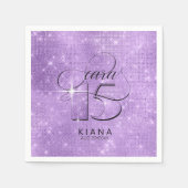 グリッターとシャインキンセアニェラV1 Violet ID701 スタンダードカクテルナプキン (正面)