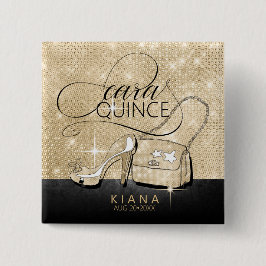 グリッターとシャインキンセアニェラV2ブラック/金ゴールドID701 缶バッジ