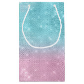 グリッターとシャインスウィート16ティール（緑がかった色）/ピンクID675 スモールペーパーバッグ (裏面)