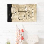 グリッターとシャインスウィート16ブラック/金ゴールドバートID675 横断幕 (インサイチュ)