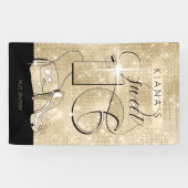 グリッターとシャインスウィート16ブラック/金ゴールドバートID675 横断幕 (横)